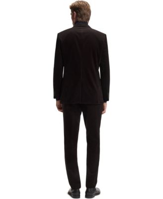 Men's BECKHAM x BOSS Striped Cotton Pleat-Front Pants