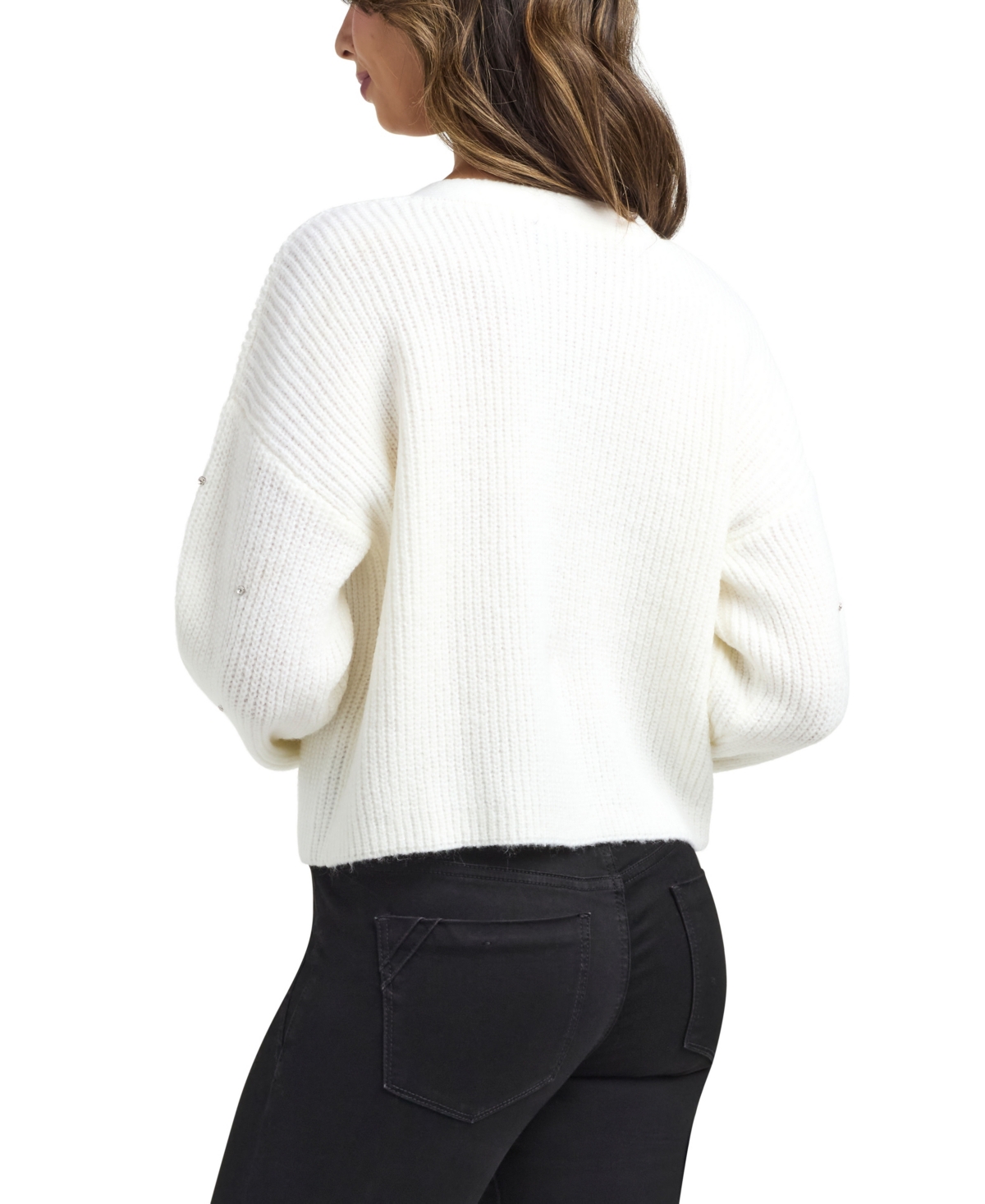 Bcx Women's V-neck Cardigan Sweater In White
