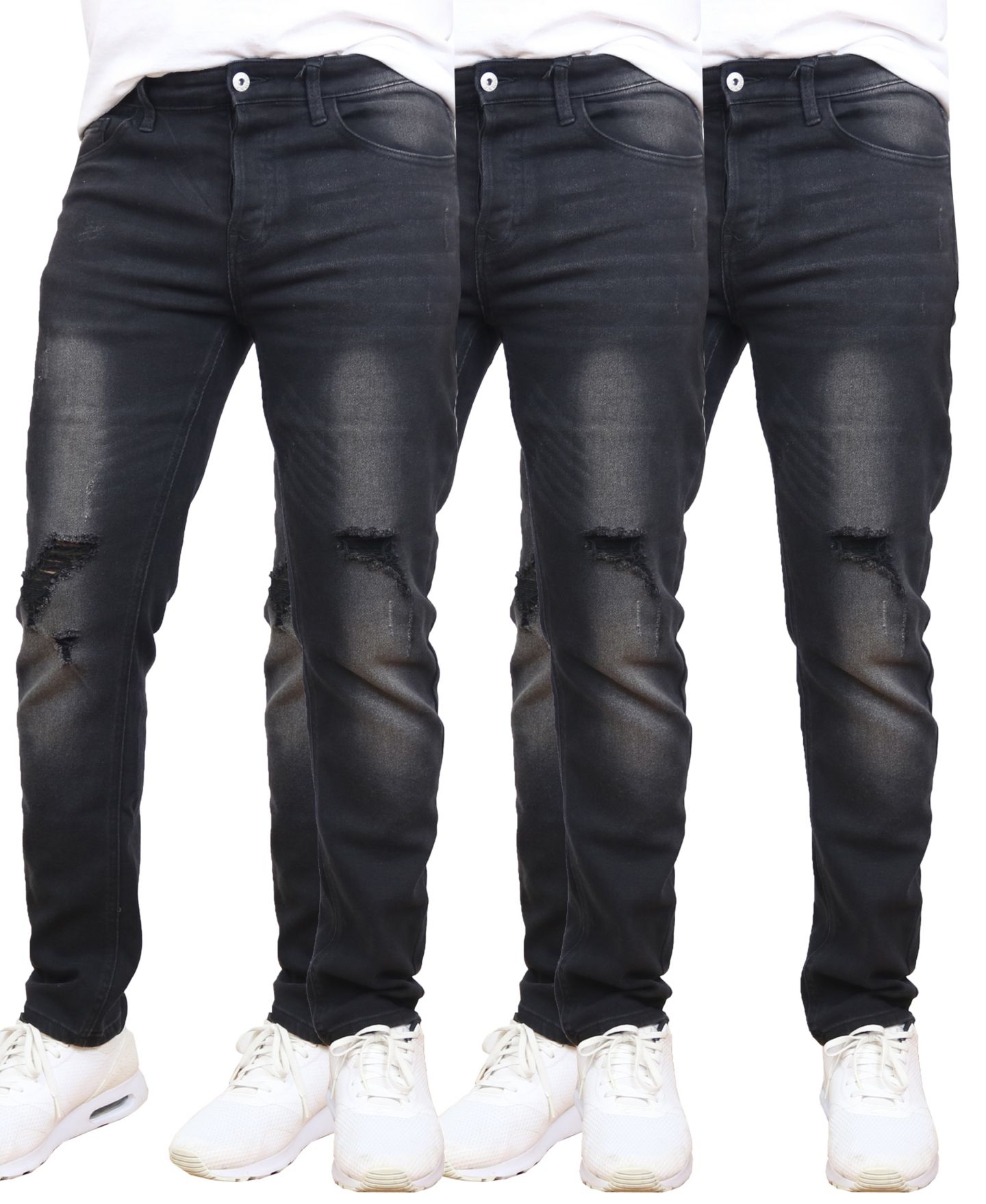 Мужские джинсы Blue Ice 3-Pack Stretch Ripped, цвет: Чёрный — фото 2