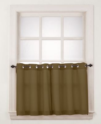 Montego Casual Textured Semi-Sheer Grommet Kitchen Curtain Tier Pair