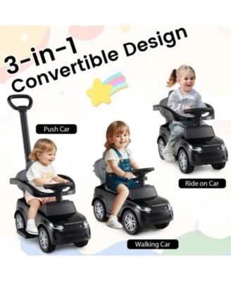 3 in 1 Push Car with Removable Handle and Guardrail for Kids 18-36 Months Old