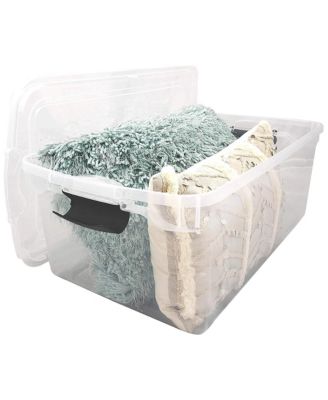 66 Qt Clear Storage Organizing Container Bin with Latching Lids, (2 Pack