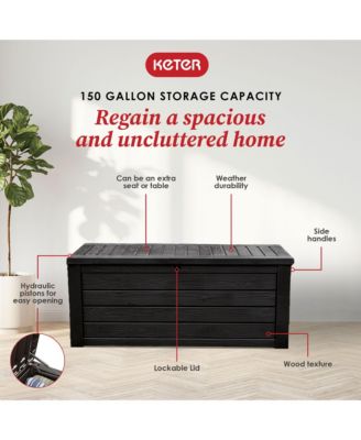 Westwood 150 Gallon Plastic Outdoor Furniture Storage Deck Box, Dark Gray