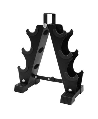 50 Pound Neoprene Coated Dumbbell Set with Stand, Black