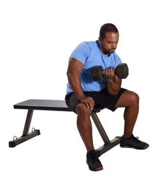 300 Pound Capacity Foam Padded Flat Barbell Bench w/Steel Frame, Black