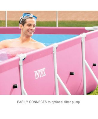 84" x 23.62" Outdoor Rectangular Frame Above Ground Swimming Pool, Pink