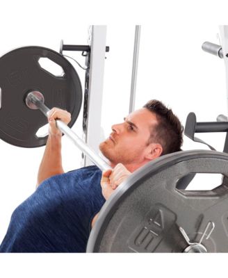 Pro Smith Cage Workout Machine Total Body Training Home Gym System, White