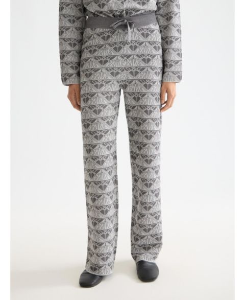Женские брюки SCOTCH & SODA Monogram Jacquard Knitted, цвет: Серебряный / Графитовый