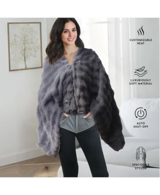 Electric Plush Heated Poncho Shawl