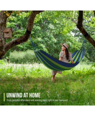 Brazilian Double Hammock - Extra-Long Two Person Portable Hammock Bed for Indoor or Outdoor Spaces - Hanging Rope, Carrying Pouch Included