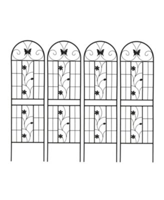 2 Pack Metal Garden Trellis 71" Rustproof Black