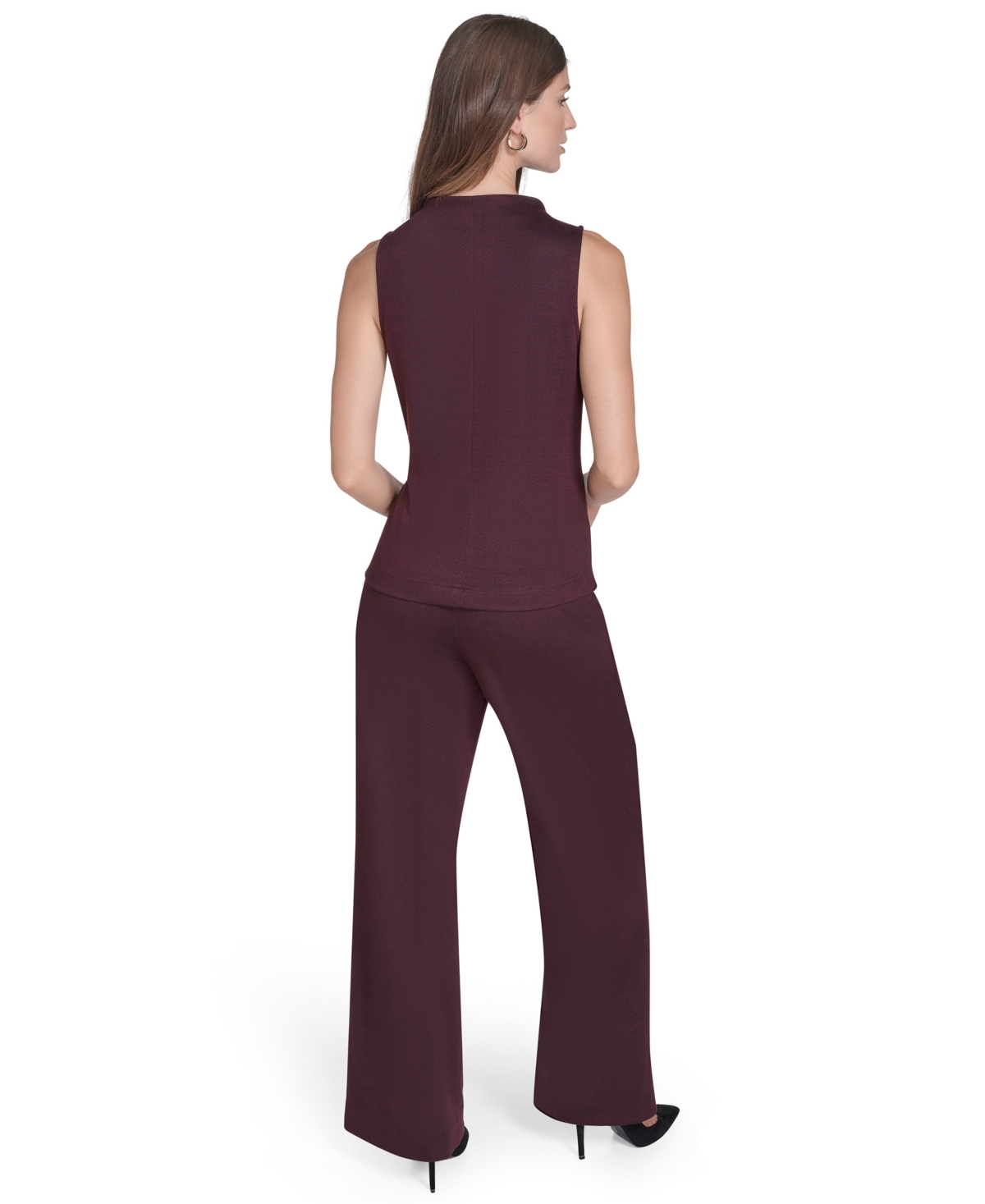 Halston Women's Sleeveless Mock Neck Pull On Top In Purple