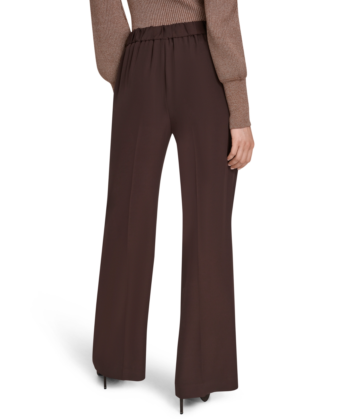 Halston Women's Mid Rise Wide Leg Trousers