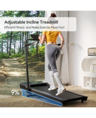 Superun 3-in-1 treadmill w/ handlebar. 300LB cap, 3.0HP motor, LED display, remote & APP control. Foldable for small home/office spaces.