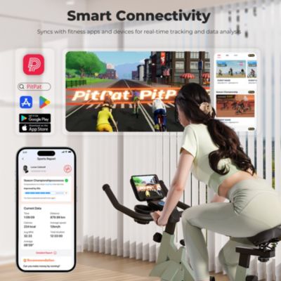 Superun Indoor Smart Stationary Cycling Bike with PitPat App, 1-32 Magnetic Resistance-Black