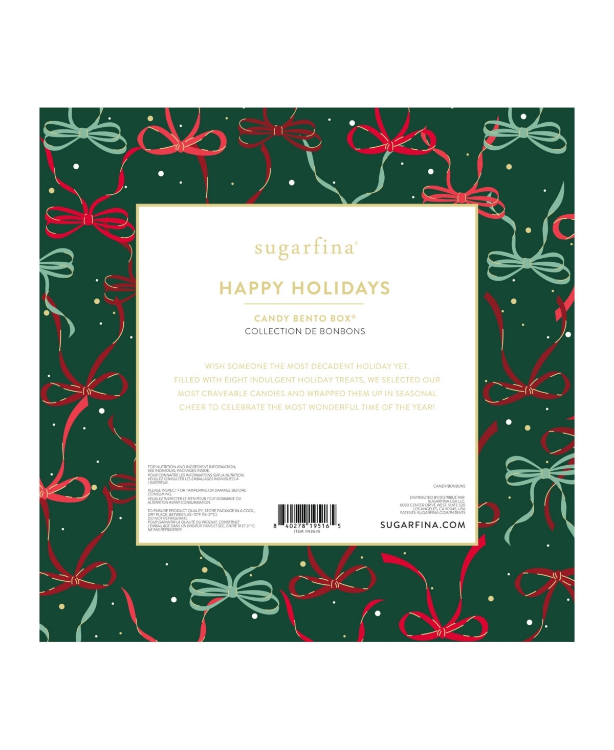 Sugarfina Suagrfina Happy Holidays Bento Box, 8-pc. In Transparent