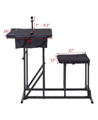 Foldable Shooting Bench with Adjustable Height Table