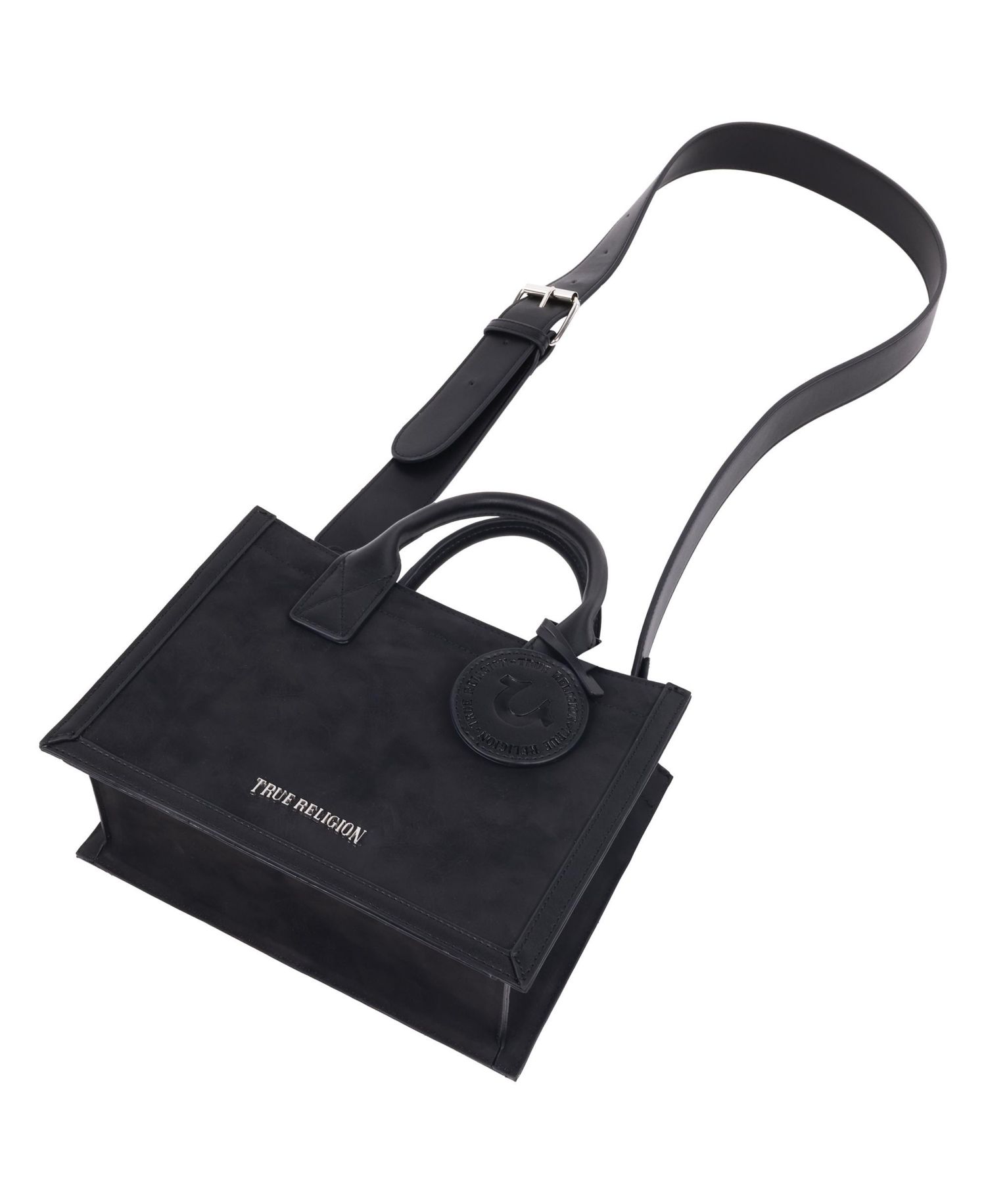 Suede PU Box Tote with Logo Tag