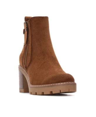 Women's Side Zipper Suede Booties Refresh Collection By XTI
