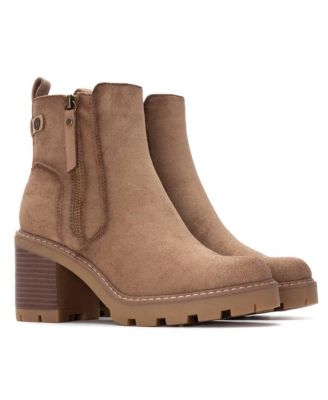 Women's Side Zipper Suede Booties Refresh Collection By XTI