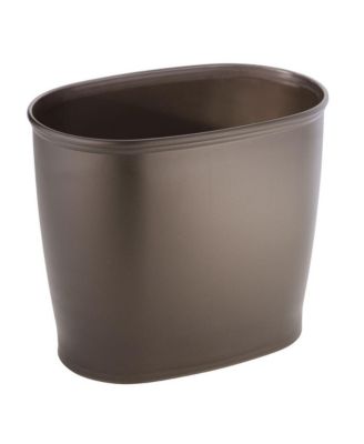Oval 2.1 Gallon / 8 Liter Plastic Trash Can, 2-Pack, Bronze, Made in USA