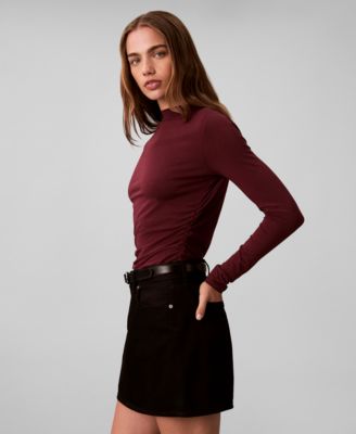 Women's Slim Long Sleeve Mock Neck Top