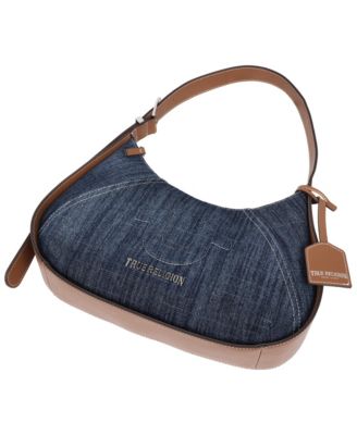 Denim Raised Horseshoe Hobo
