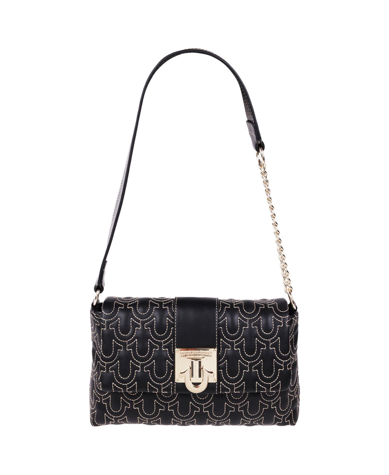Horseshoe Quilt Logo Plaque Flap Shoulder Bag