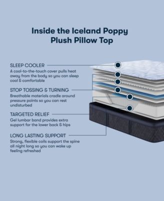 Perfect Sleeper Iceland Poppy 14" Plush Pillow Top Mattress Set, Full