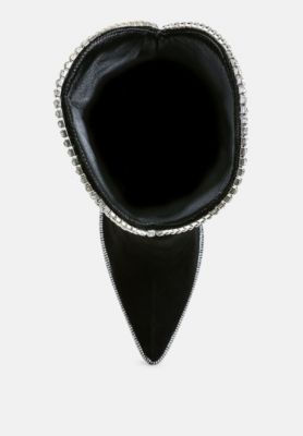 Womens Ashipa Diamante Chain Detail Calf Boots