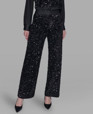 KARL LAGERFELD PARIS - Women's Sequin Detail Pants