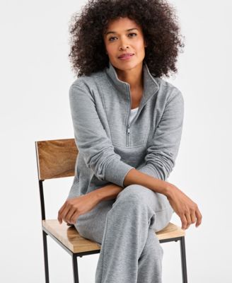 Women's Luxsoft Fleece Quarter-Zip Tunic Sweatshirt, Exclusively at Macy's
