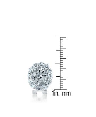 C.Z. Sterling Silver Cubic Zirconia Celebrity-inspired Stud Earrings