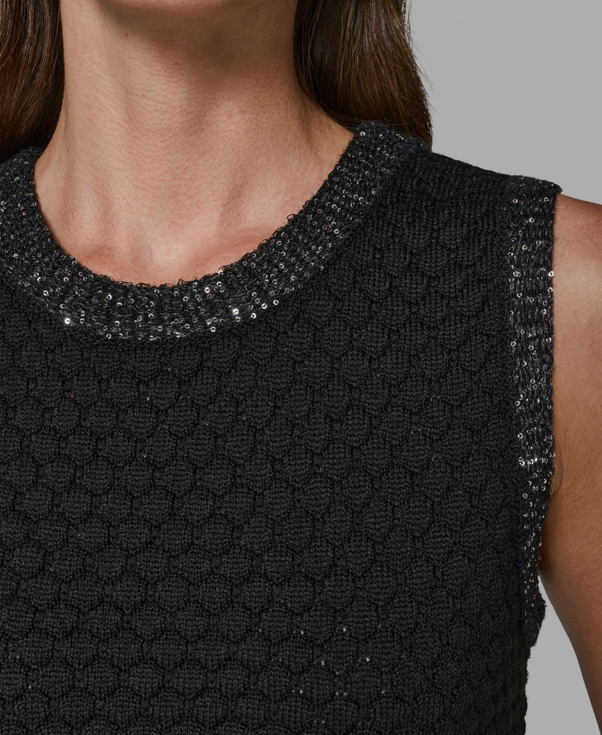 Karl Lagerfeld Paris Women's Crewneck Textured Sweater