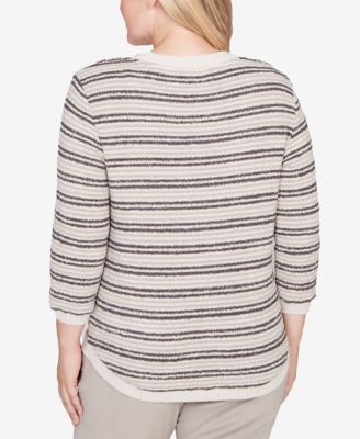 Calm Luxe Eyelash Striped Knit Top
