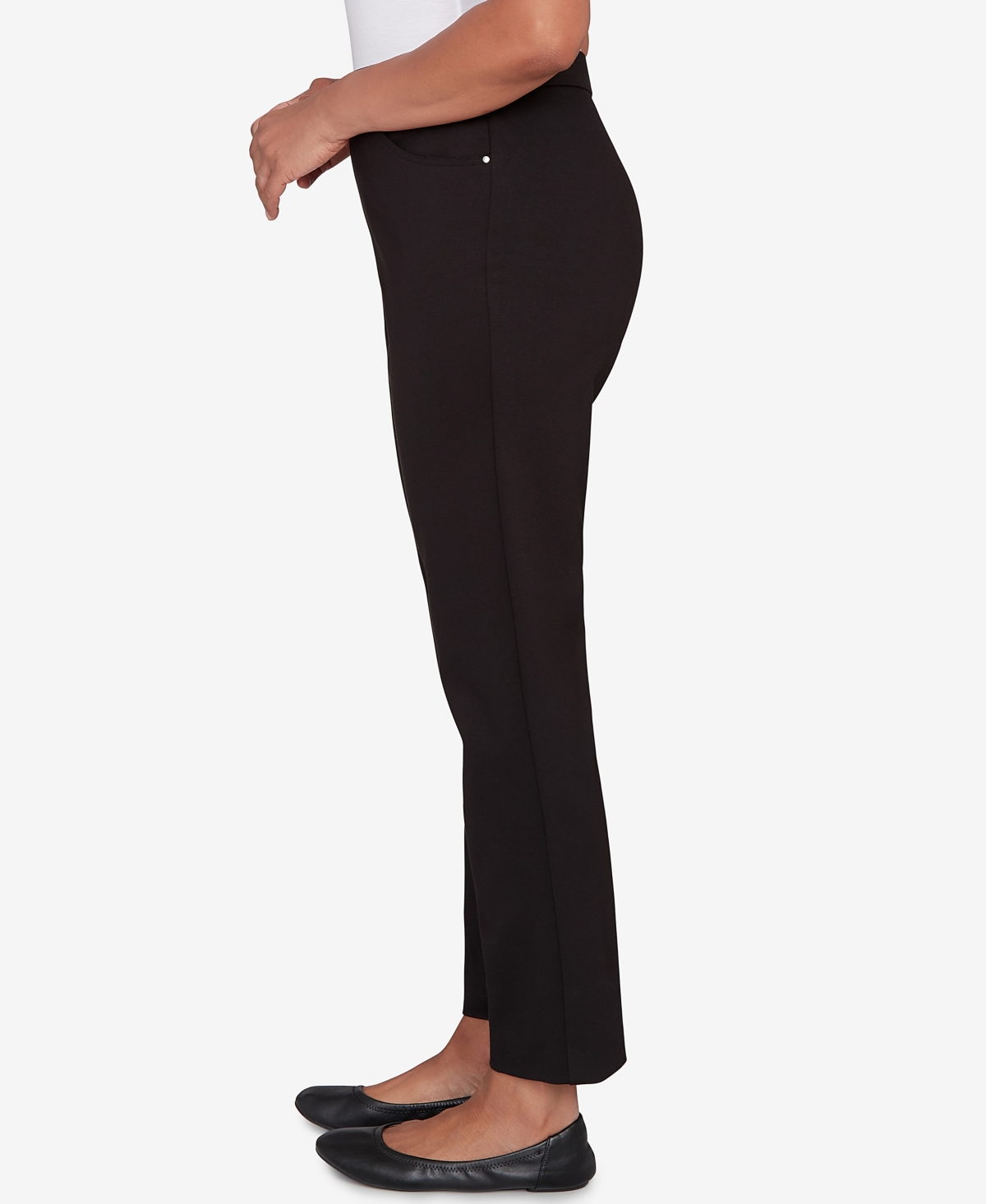 Alfred Dunner Barcelona Stretch Ponte Knit Average Length Pant In Black