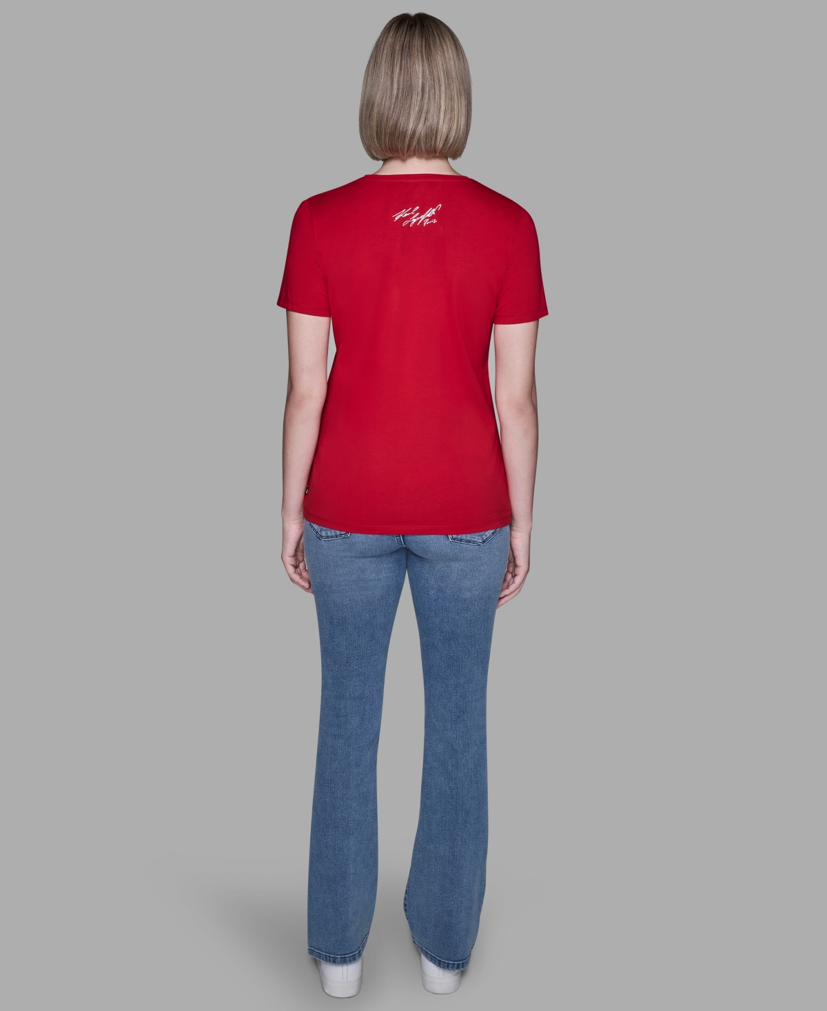 Karl Lagerfeld Women's Crewneck Embellished Icon T-shirt In Red