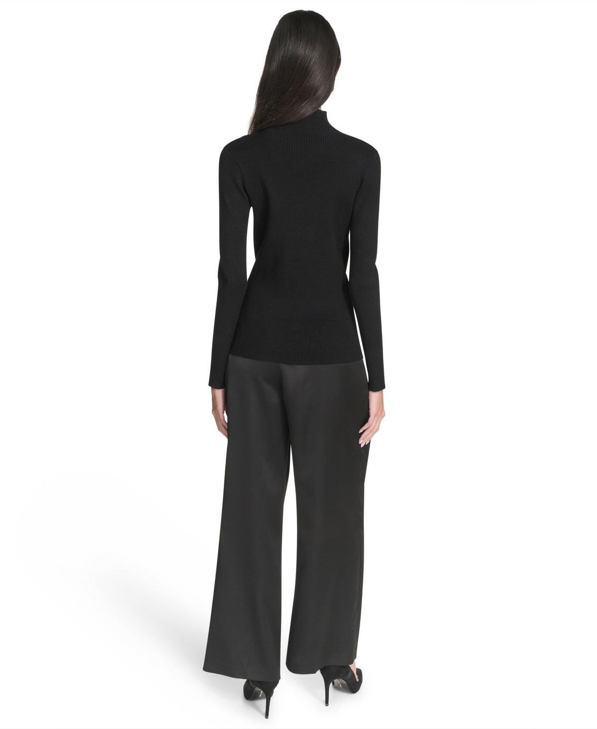 Halston Women's Rib-knit Embellished Sweater In Black