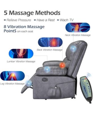 Loveseat Recliner with Heat&Massage Function, RV Couch Wall-Hugger Reclining Sofa