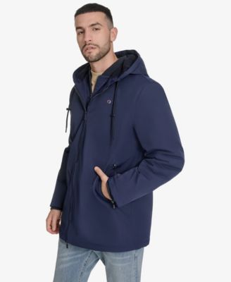 Men's 3/4 Length Hooded Jacket with Bib
