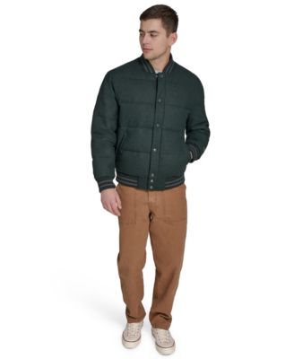 Men's Wool Blend Quilted Puffer Jacket