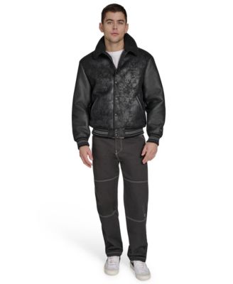 Men's Faux Shearling Varsity Jacket