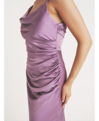 Cowl Front Asymmetric Bridesmaid Dress