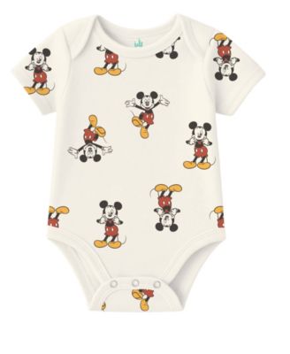 Baby Boys' Mickey Mouse Short-Sleeve Bodysuit, 3-Pack Set