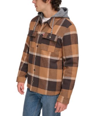 Men's Faux Sherpa Lined Flannel Shirt Jacket