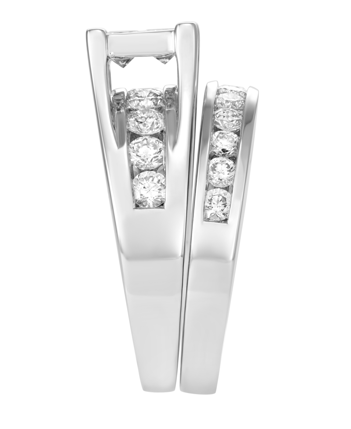 Macy's Certified Diamond Bridal Set Ring (2 Ct. T.w.) In 14k White Gold In Silver