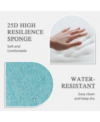 Outdoor Dining Chair Cushion Set, 37"x20"x2.8" High back cushion with Ties and Zipper, Set of 4