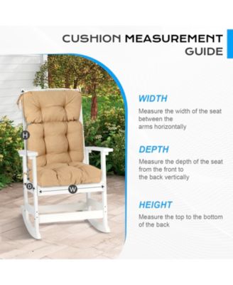 Outdoor 45"x 22" x5" Tufted High Back Cushions Patio Replacement Chair Cushion with Ties, Water and Fade Resistant for All Weather, Set of 2