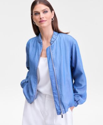 Women's Chambray Bomber Jacket, Macy's Exclusive