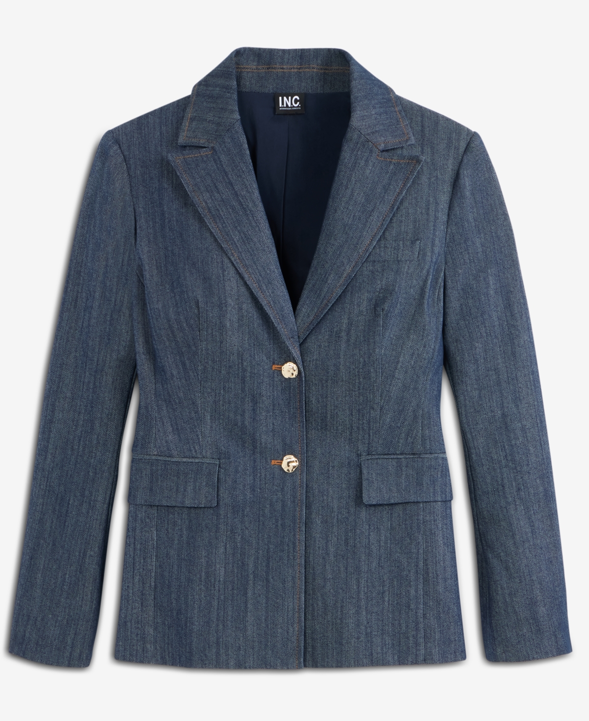I.n.c. International Concepts Women's Hourglass Cotton Denim Blazer, Macy's Exclusive